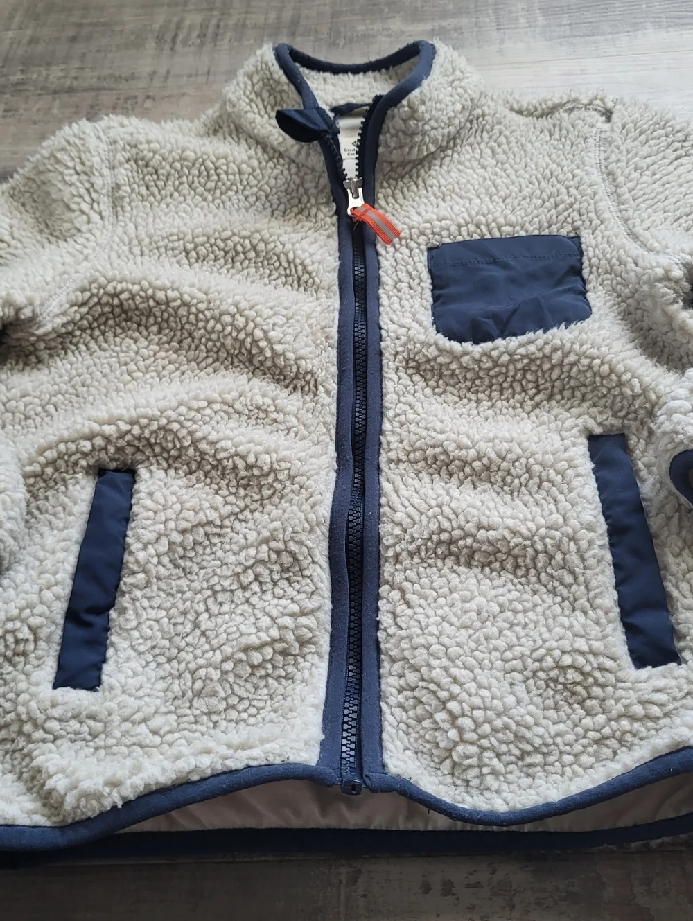 Member's Mark Boy's Lightweight Cuddly Cozy Full Zip Sherpa Jacket Size 7 Cream